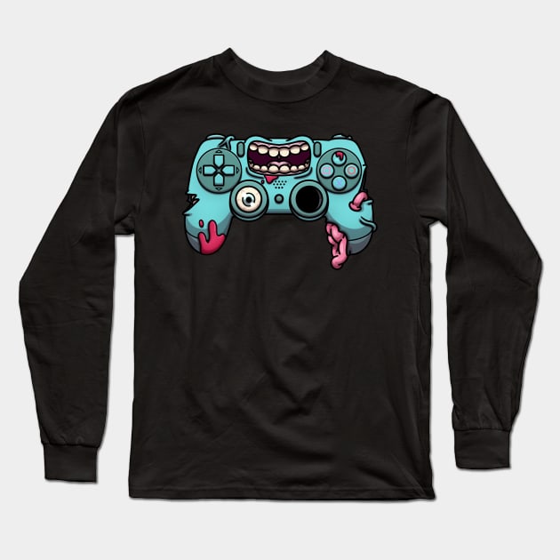 Zombie Video Game Controller Long Sleeve T-Shirt by TheMaskedTooner